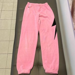 Girls Aviator Nation signature lightning bolt down the leg sweatpants.